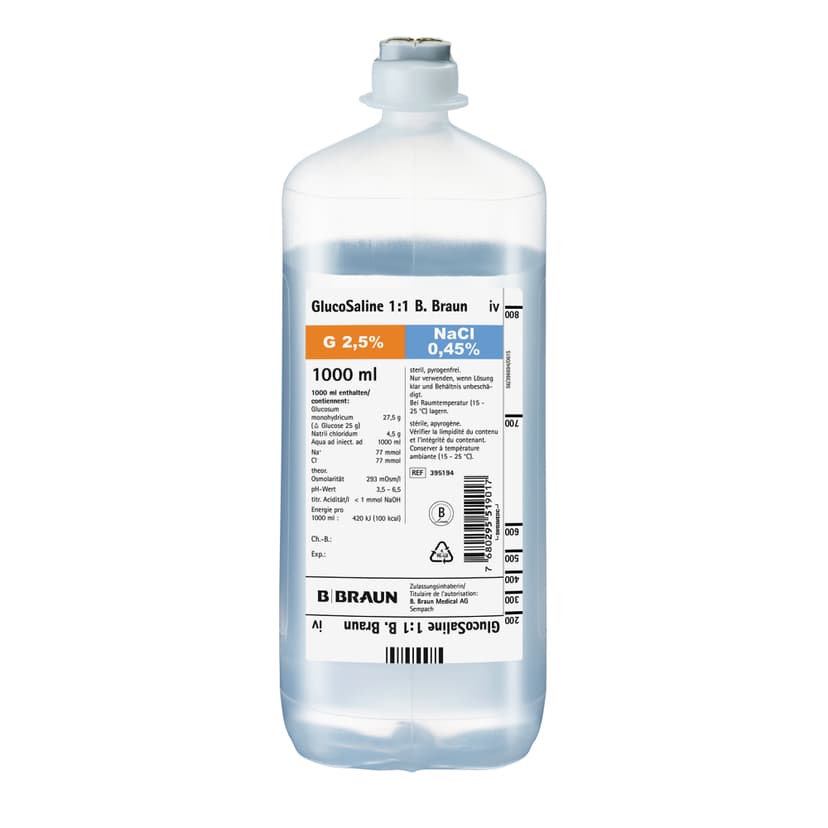 GlucoSaline 1:1 Ecoflac® plus 500 ml-Produktbild