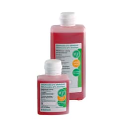 Chlorhexidine 2% alcoholic coloured-Group picture 100ml, 500ml