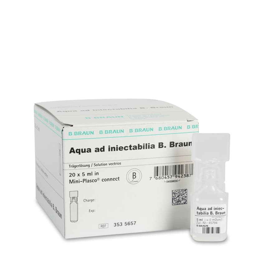 3535657 Aqua ad iniect Mini-Plasco 5  ml-Verpackung und Riegel