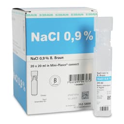 3535800 NaCl 0.9 % Mini-Plasco 20 ml-Verpackung und MiniPlasco